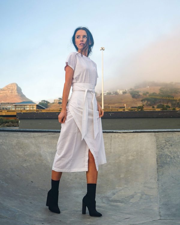 Kim Sassen Clothing Wrap Skirt White Front