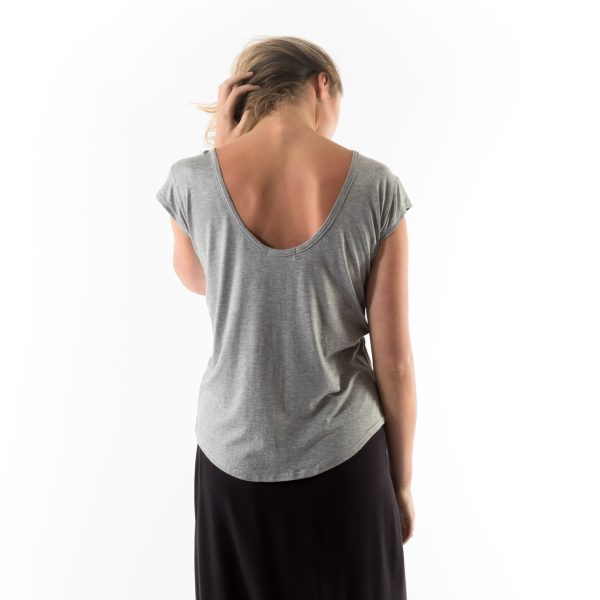 Kim Sassen Clothing Back to Front T-Shirt Grey Back Close
