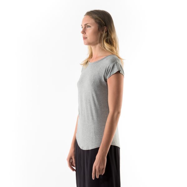 Kim Sassen Clothing Back to Front T-Shirt Grey Front Side Close
