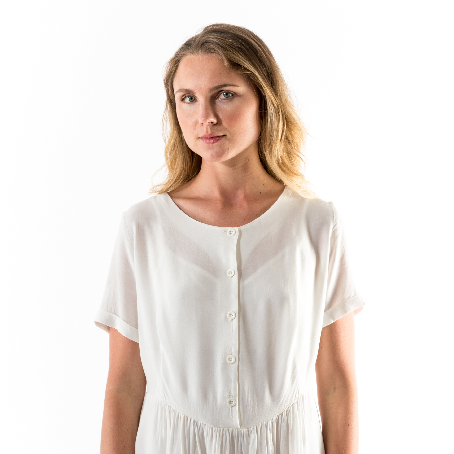 Kim Sassen Clothing Farm Girl Dress White Front Full