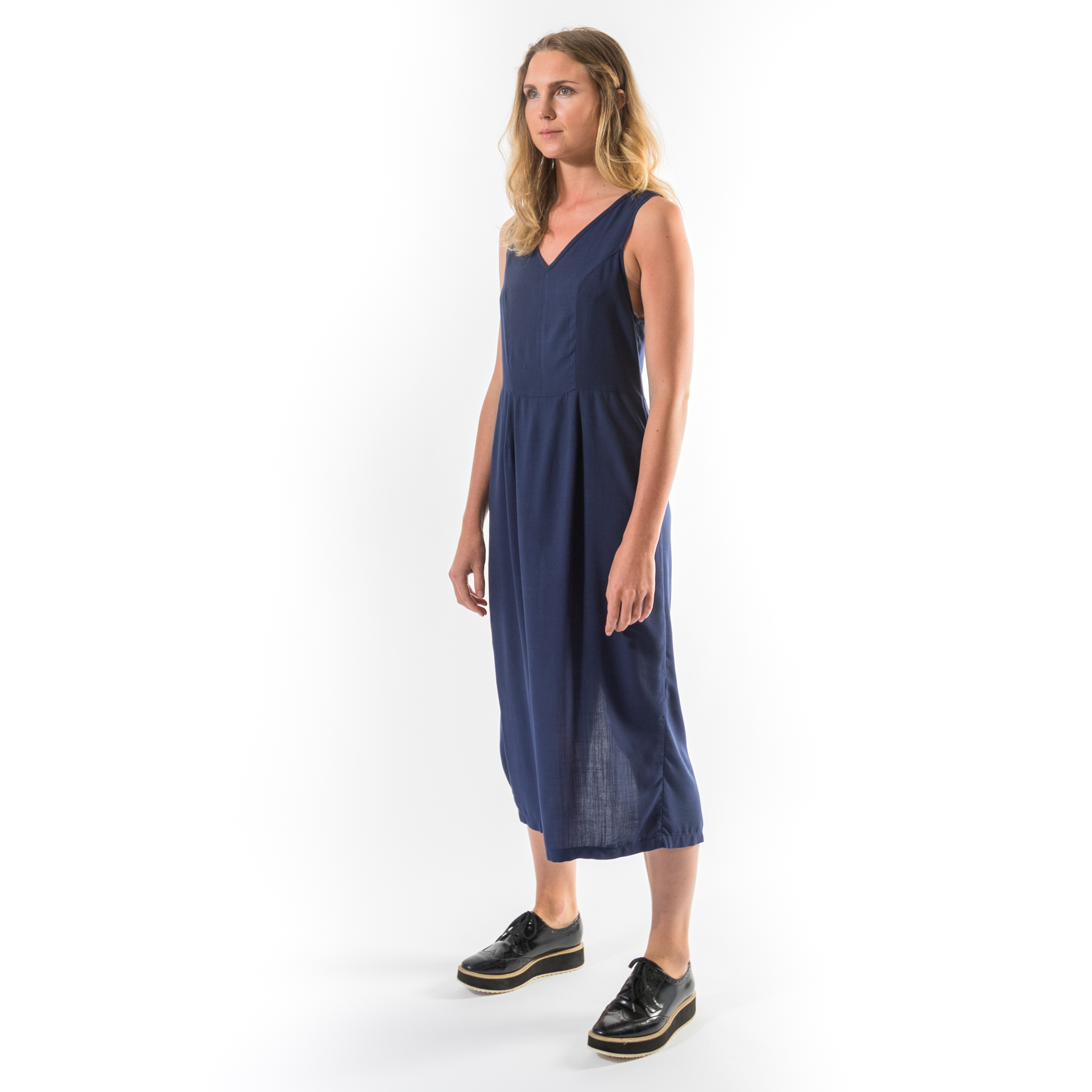 Kim Sassen Clothing Gin Dress Navy Front Side