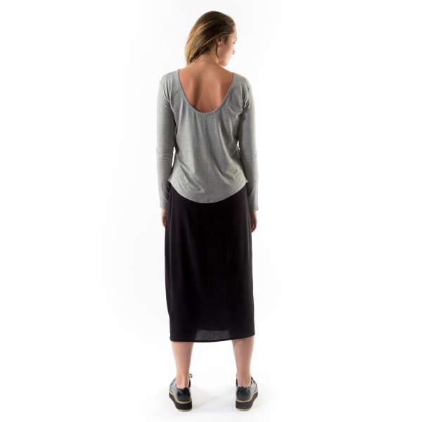 Kim Sassen Clothing Long Sleeve Back to Front T-Shirt Grey Back