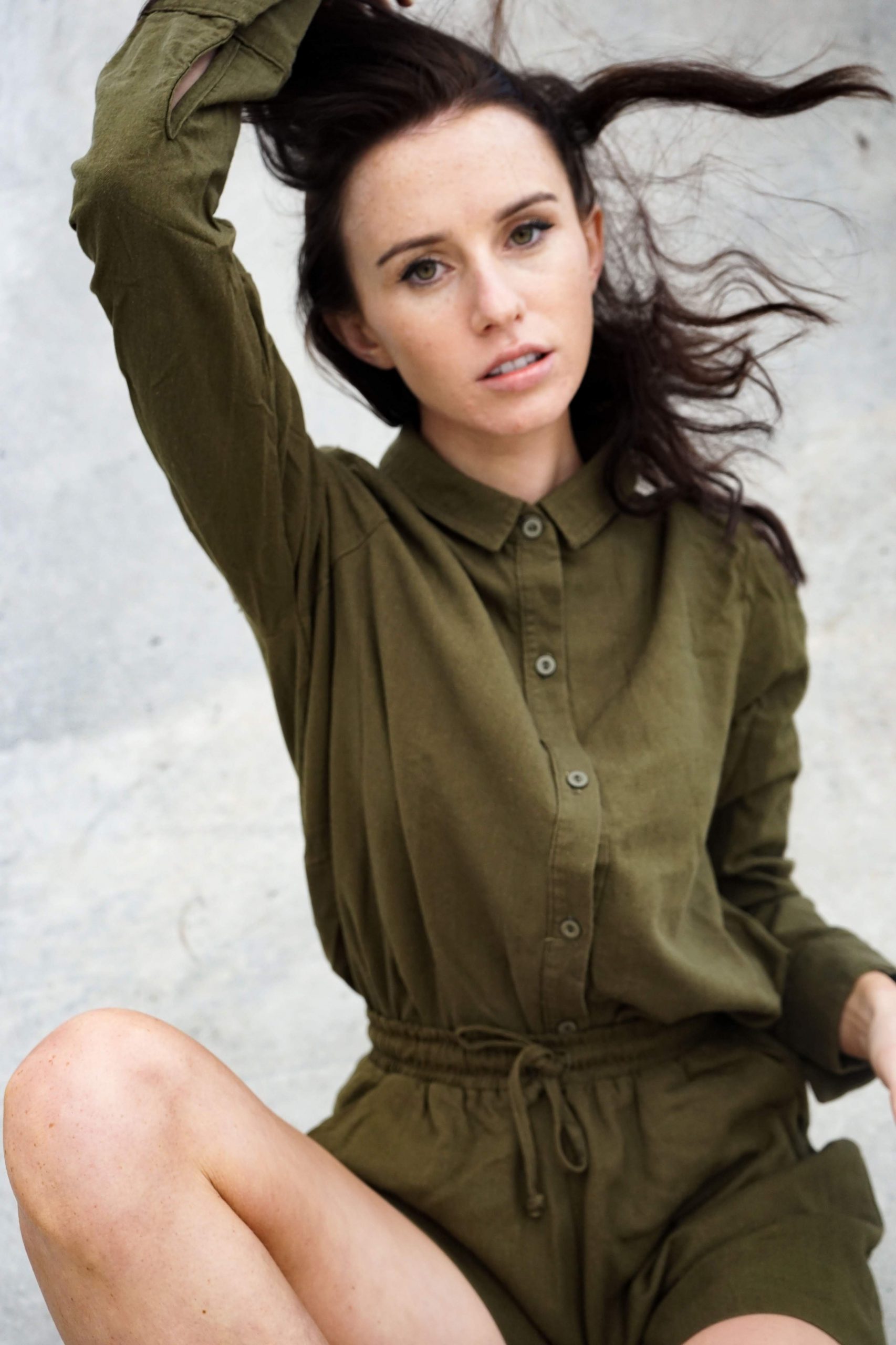 Kim Sassen Clothing Shirt Olive Front Full